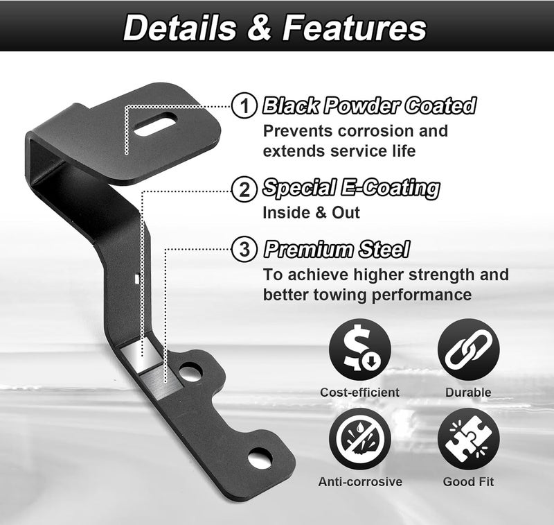 ROMELACK Upper Hood Light Mount Brackets Ditch LED Pods Bracket Compatible with Toyota Tundra 2022-2025 (Black) - Image 4